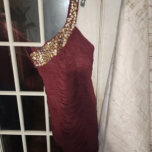 Chic One-Shoulder Dress with Embellished Detail